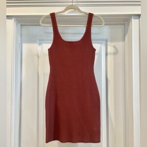 Babaton Rust Bodycon Mini Dress - Small